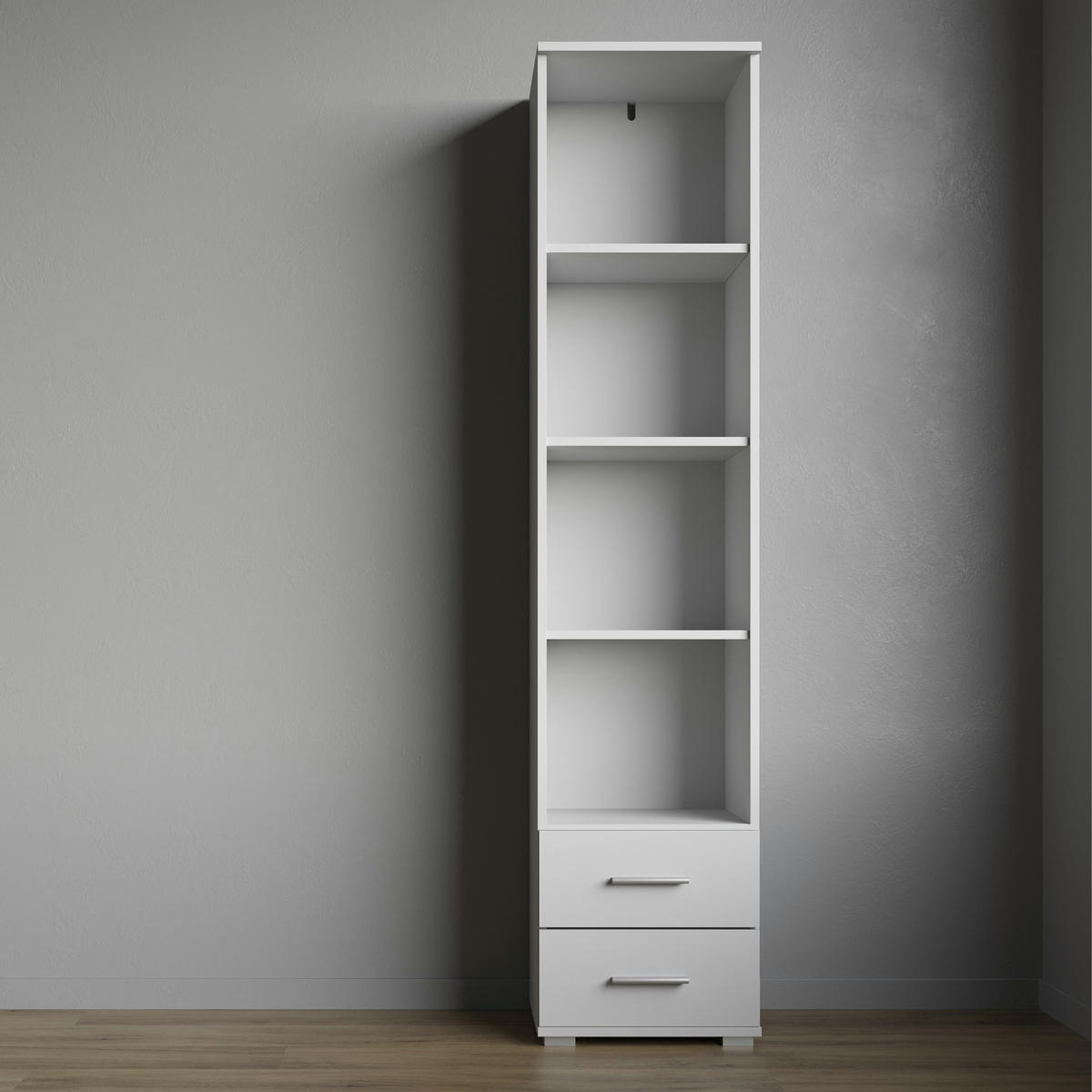 BÜCHERREGAL FAUSKE REG3-2S Schubladen Weiß - Weiß, Holzwerkstoff/Kunststoff (40/180/34cm) - Komodee