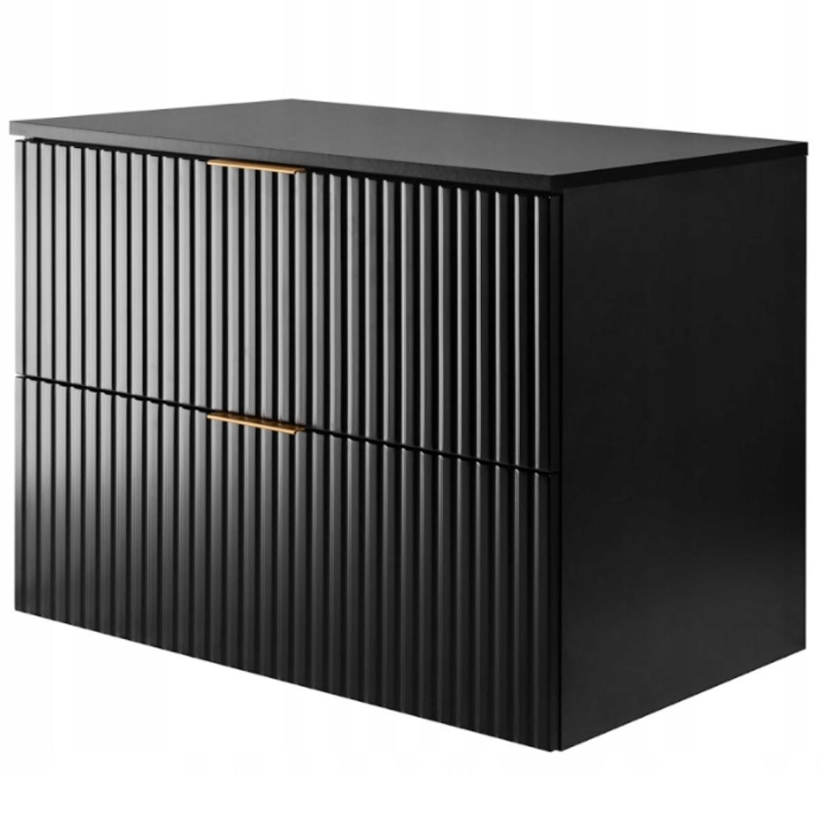 WASCHBECKUNTERSCHRANK FLOW + Platte Schwarz matt 80/57/46 cm - Schwarz, Holzwerkstoff (80/57/46cm) - Rodan