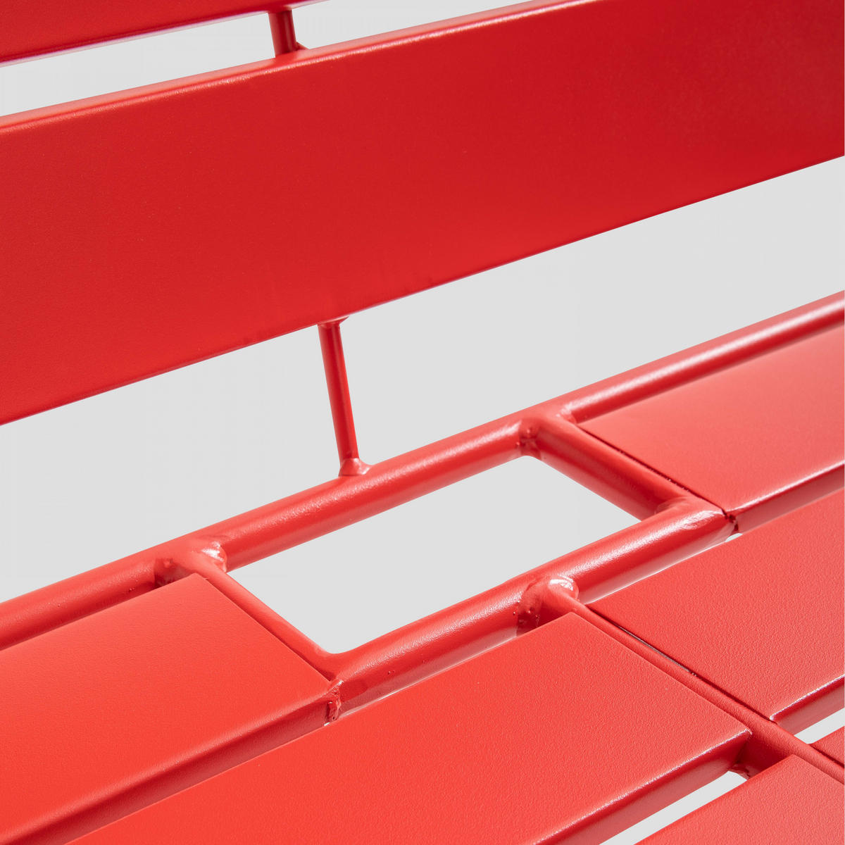 GARTENBANK, Rot - Rot, Metall (70/76/130cm) - Oviala