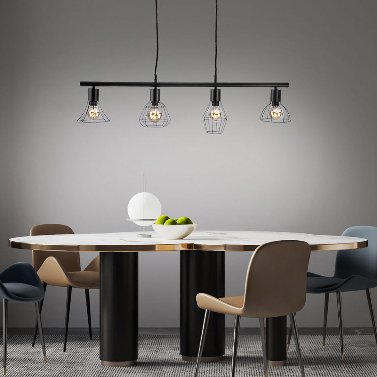 LED HÄNGELEUCHTE Metall Schwarz Gitteroptik - Schwarz, Metall (75/13/150cm)