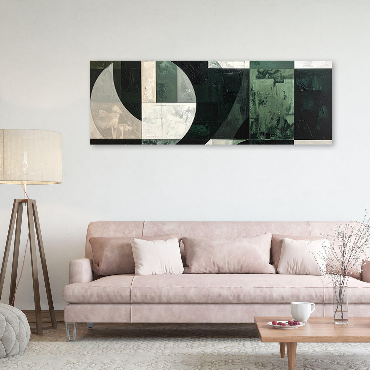 LEINWANDBILD 3D und geometrisch 150x50cm - Grün, Textil (150/50cm) - Feeby