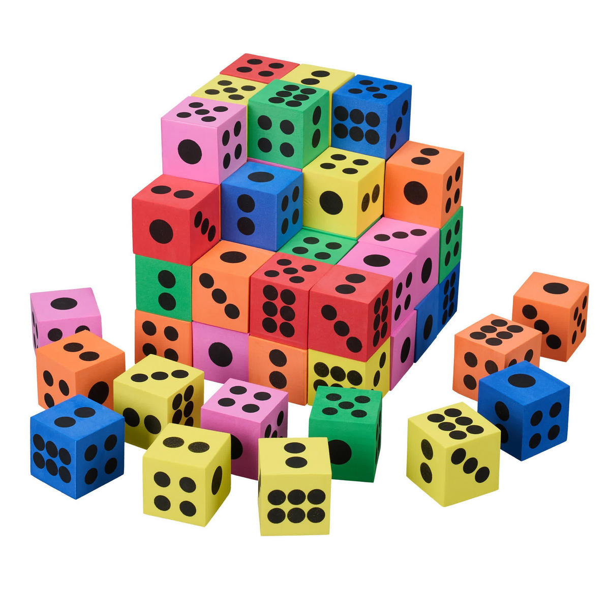 60xFLÜSTERWÜRFEL - Multicolor, Textil (4/4cm) - Relaxdays