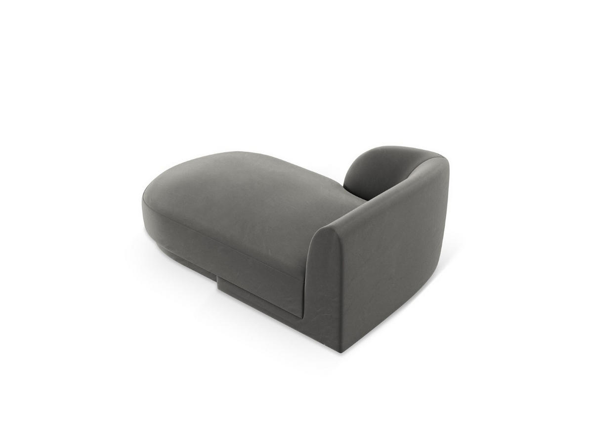 CHAISELONGUE links Miley aus Samt hellgrau - Hellgrau, Textil (90/70/156cm) - Micadoni