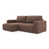 ECKSOFA mit Schlaffunktion links Strukturstoff Stoff Pink - Pink/Hellrosa, Kunststoff/Textil (149/244cm) - Makamii