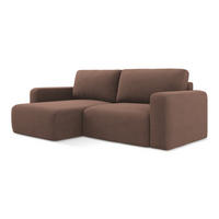 ECKSOFA mit Schlaffunktion links Strukturstoff Stoff Pink - Pink/Hellrosa, Kunststoff/Textil (149/244cm) - Makamii