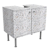 WASCHBECKENUNTERSCHRANK Terrazzo Muster Neapel 60/55/35 cm - Weiß, Holzwerkstoff (60/55/35cm) - Bilderwelten