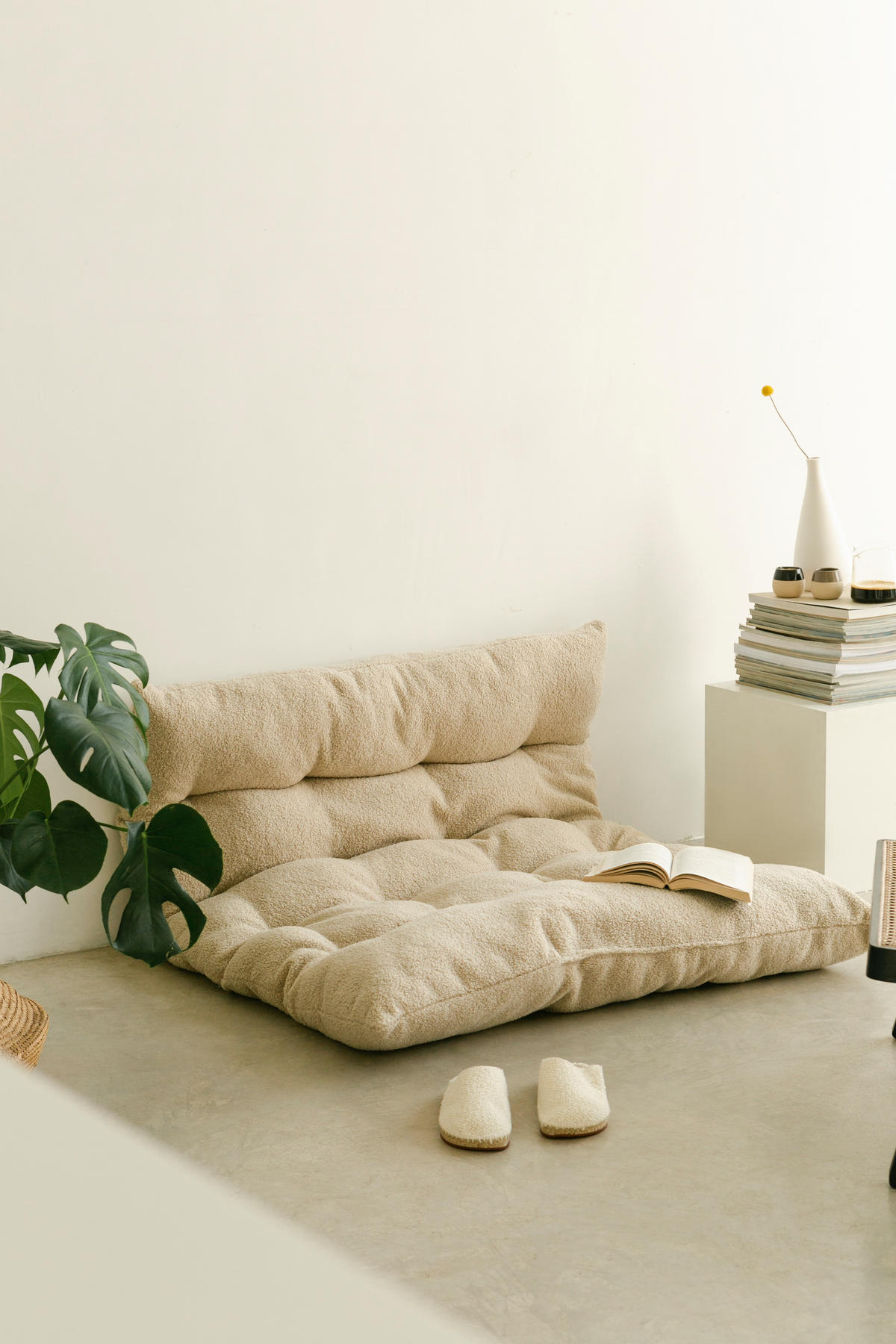 BODENKISSEN aus Bouclé-Stoff, 120/100 cm CIELO - Naturfarben, Textil (120/100/8cm) - RNT By Really Nice Things