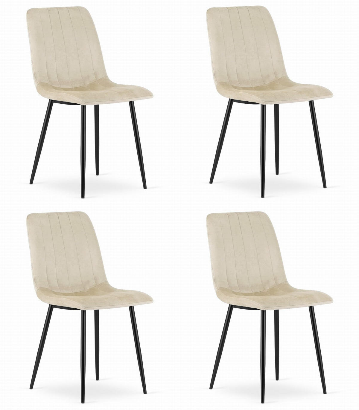 ESSZIMMERSTUHL 4er Set Hellbeige, Bequem Für Wohnzimmer, Küche Oder Büro - Beige, Textil (51/86/56cm) - Best For Home