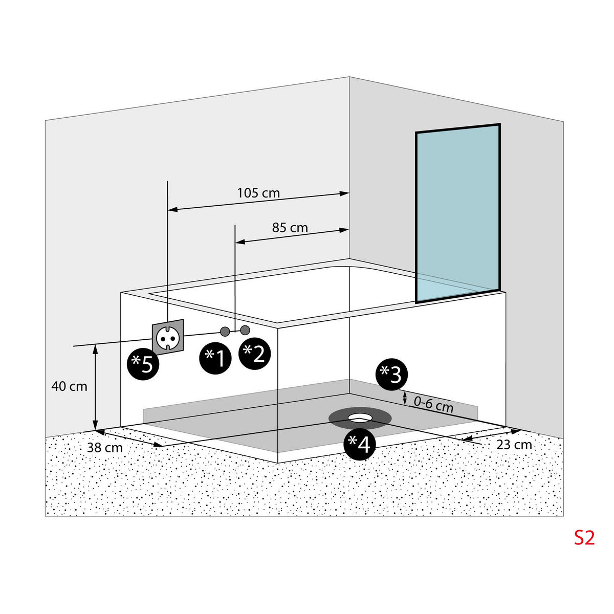 SENIORENBADEWANNE mit Tür S12-EH-L 170x85cm - Weiß, Glas/Kunststoff (85/60/170cm) - AcquaVapore by Sandra Jentho