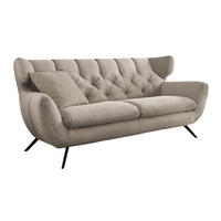 SOFA CHARME Grau Cord - Greige/Schwarz, Textil/Metall (200/94/95cm) - KAWOLA
