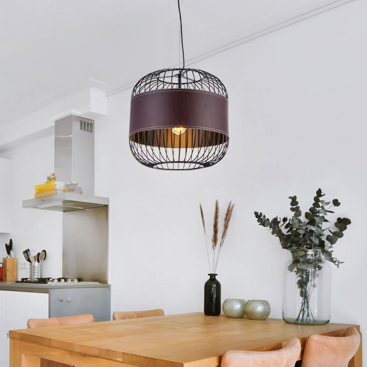 LED HÄNGELEUCHTE Metall Schwarz - Schwarz, Metall (30/30/120cm) - Globo Lighting