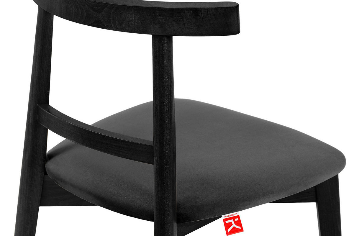 ESSTISCHSTÜHLE LILIO 2 St Vintage, Graphit / schwarz - Dunkelgrau/Schwarz, Holz/Textil (47/76/45cm) - KONSIMO®