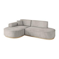 ECKSOFA Ottomane Links MARI-L1-v1 - 243x171x83 cm Hellbraun Velours - Hellbraun, Holzwerkstoff/Textil (243/171cm) - ALTDECOR