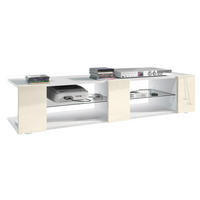 LOWBOARD Movie Fronten in Creme Hochglanz - Creme, Holzwerkstoff (134/29/39cm) - Vladon