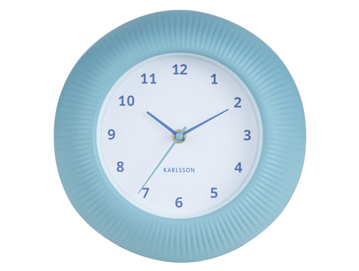 WANDUHR Tender Rib Ø25 cm - Blau, Kunststoff (25/4.5/25cm) - Karlsson