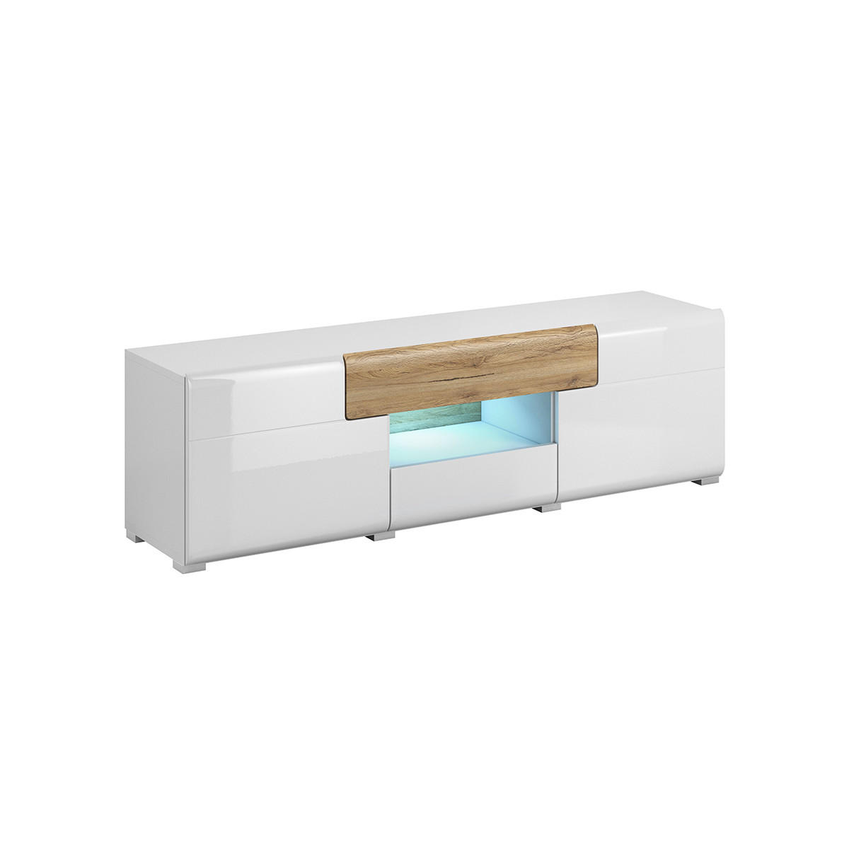 TV-MÖBEL Jules Weiß und Holz - Weiß, Holzwerkstoff (159/47/39cm) - Petits-meubles