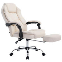 CHEFSESSEL Lederlook Creme - Chromfarben/Creme, Textil/Metall (67/114/64cm) - CLP
