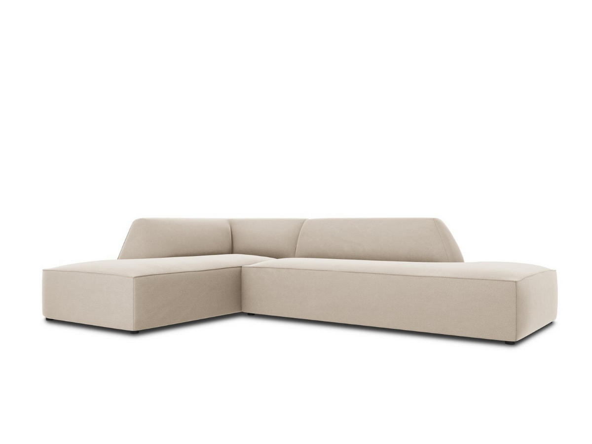 ECKSOFA links Ruby aus Samt beige 4 Sitzplätze - Beige, Textil (180/273cm) - Micadoni