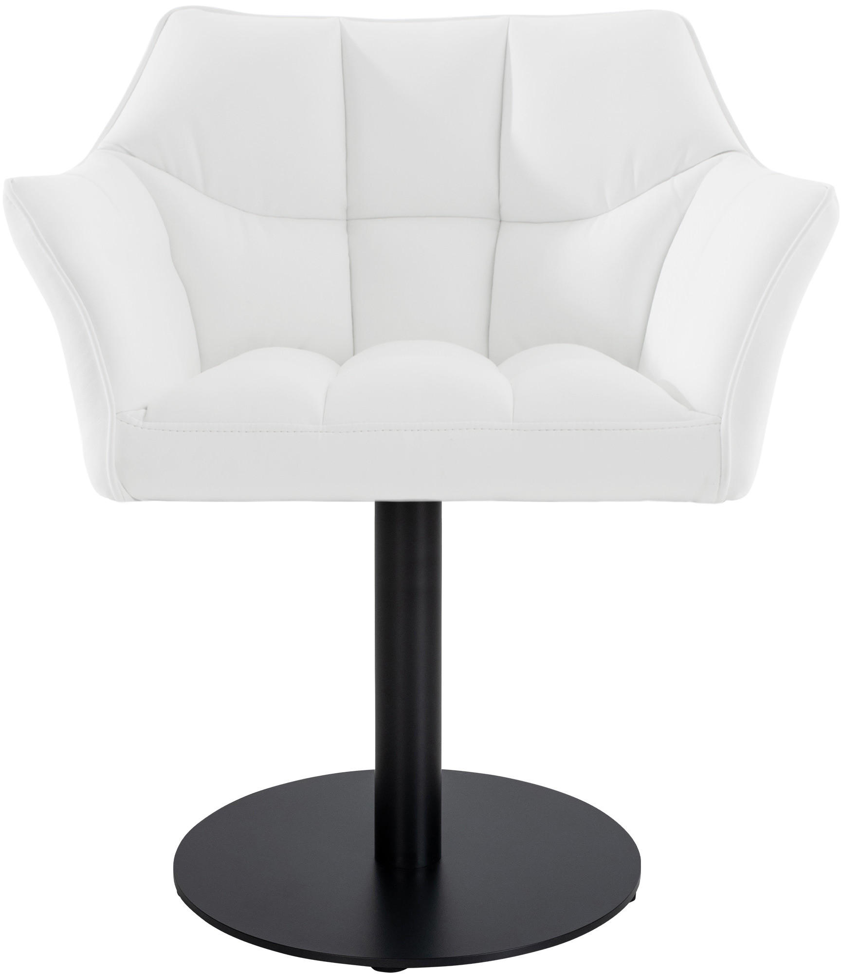 SESSEL Lederlook weiß - Schwarz/Weiß, Textil/Metall (64/75/48cm) - CLP