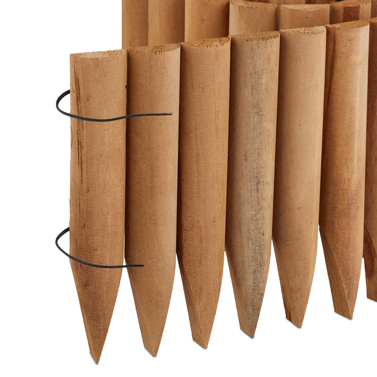 RASENKANTE - Hellbraun, Holz (120/20/2cm) - Relaxdays