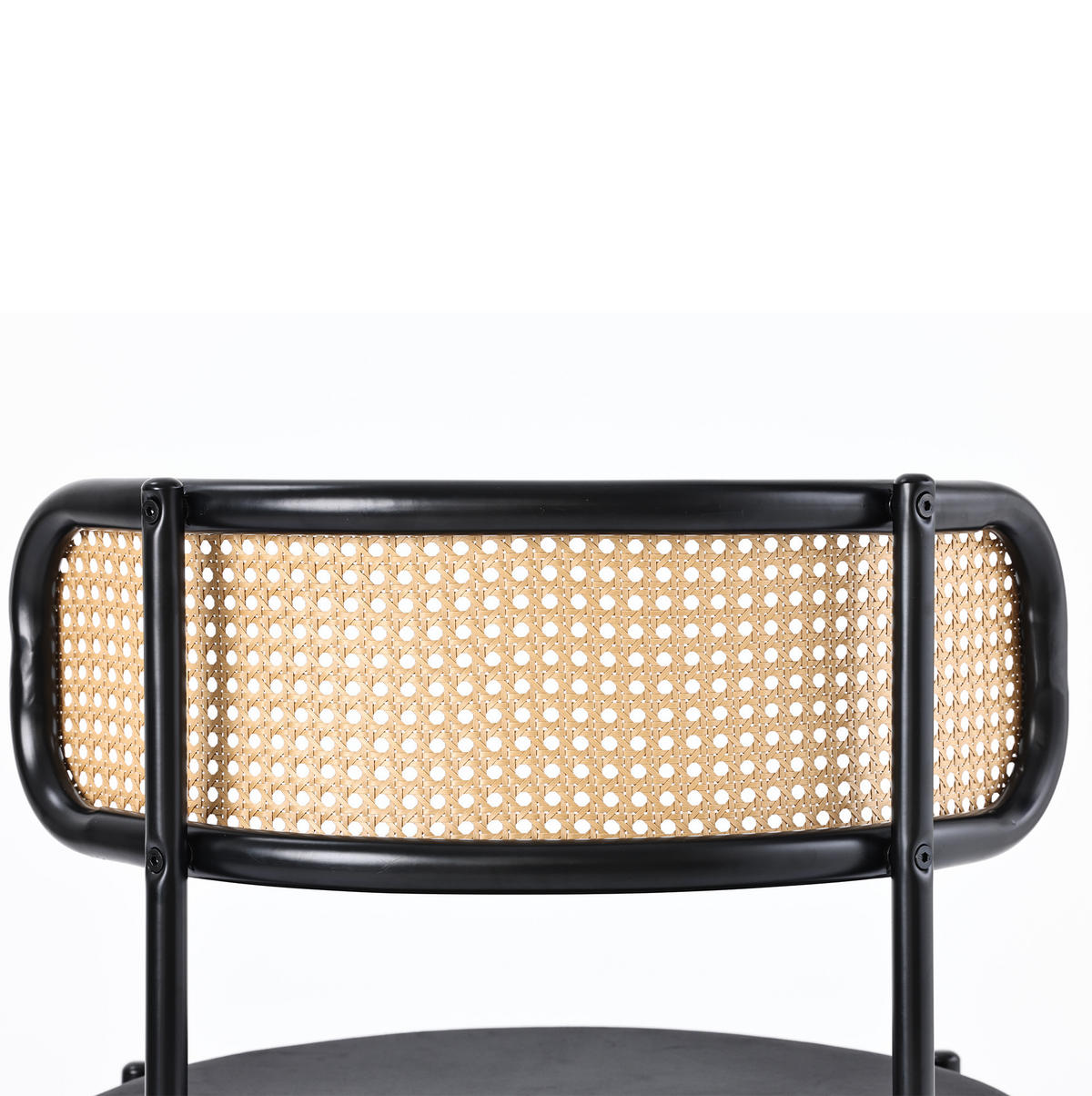 ESSZIMMERSTUHL 2er-Set Samt mit Rattan-Rückenlehne Schwarz - Schwarz, Metall (40/75/45cm) - Meubliv