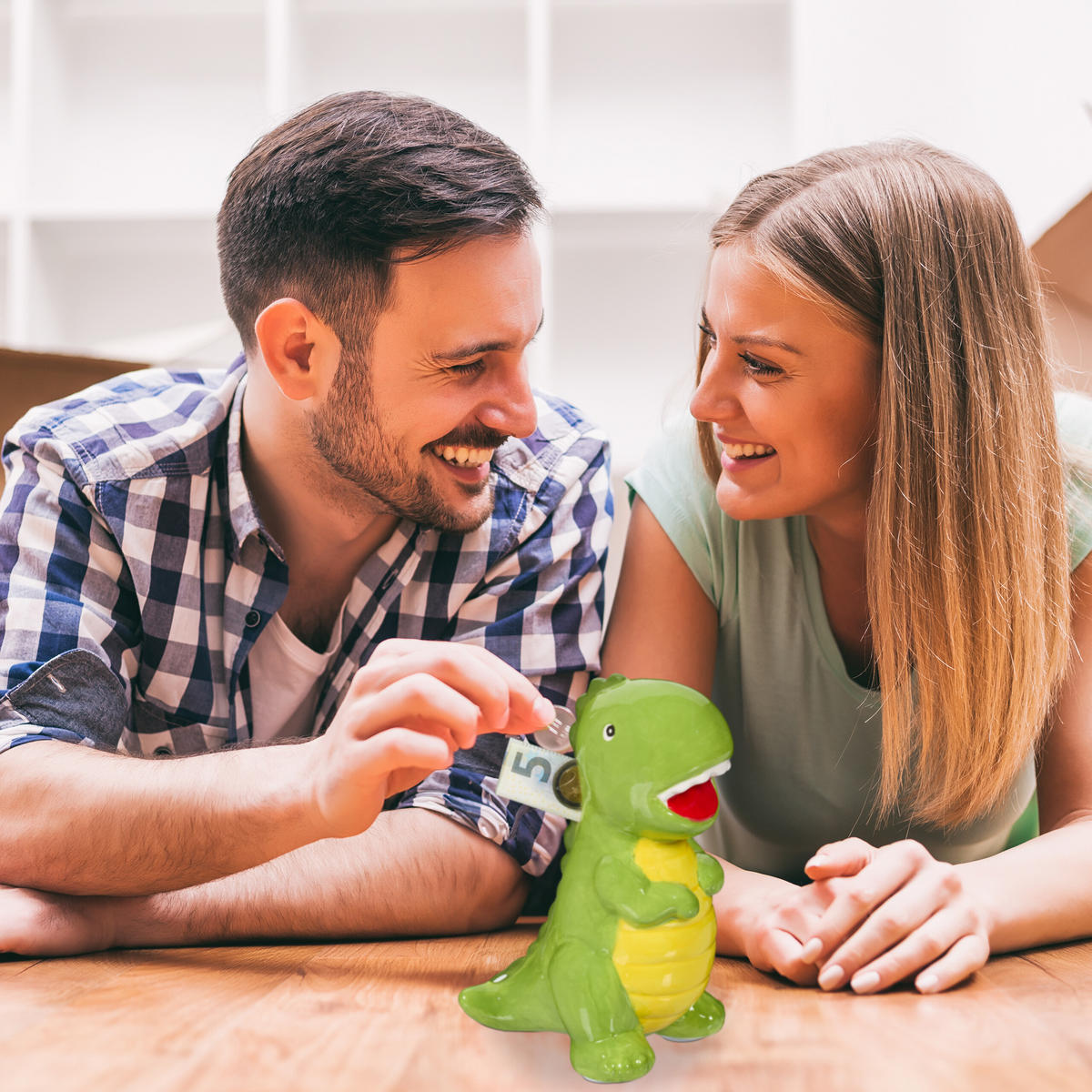 SPARDOSE - Grün, Stein (10/19/15.5cm) - Relaxdays