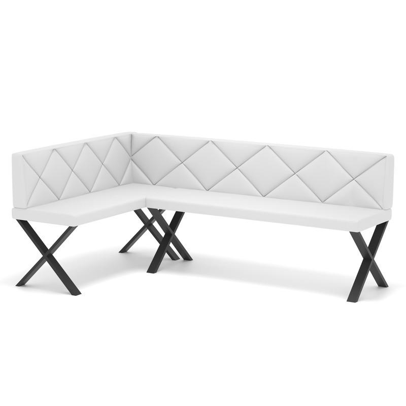 ECKBANK links VERO X Kunstleder gesteppt, 142/196 cm Weiß - Weiß, Kunststoff/Textil (142/196cm) - Idohome