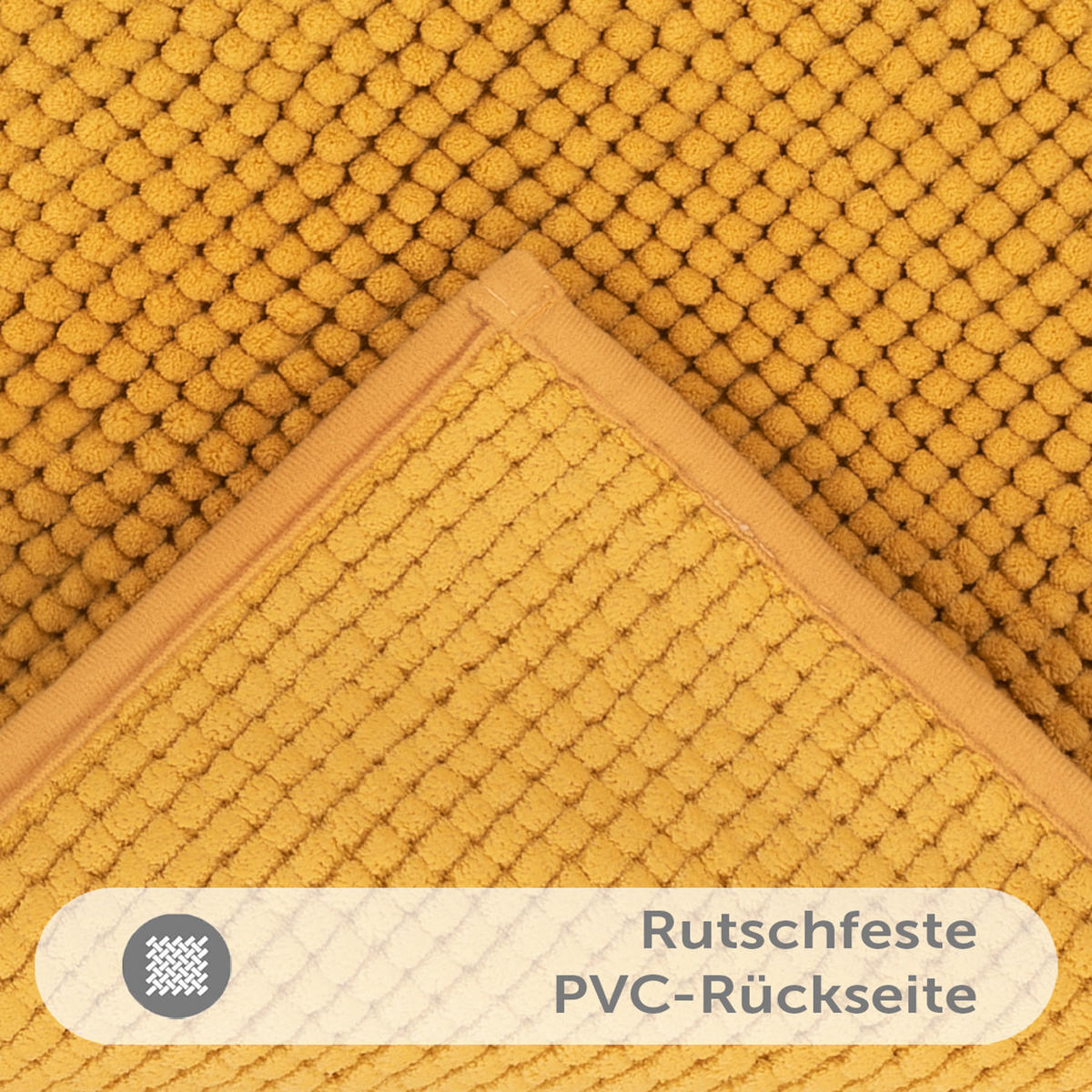 BADEMATTE Hochflor Chenille, 60x120 cm, Gelb - Gelb, Textil (60/120cm) - Blumtal