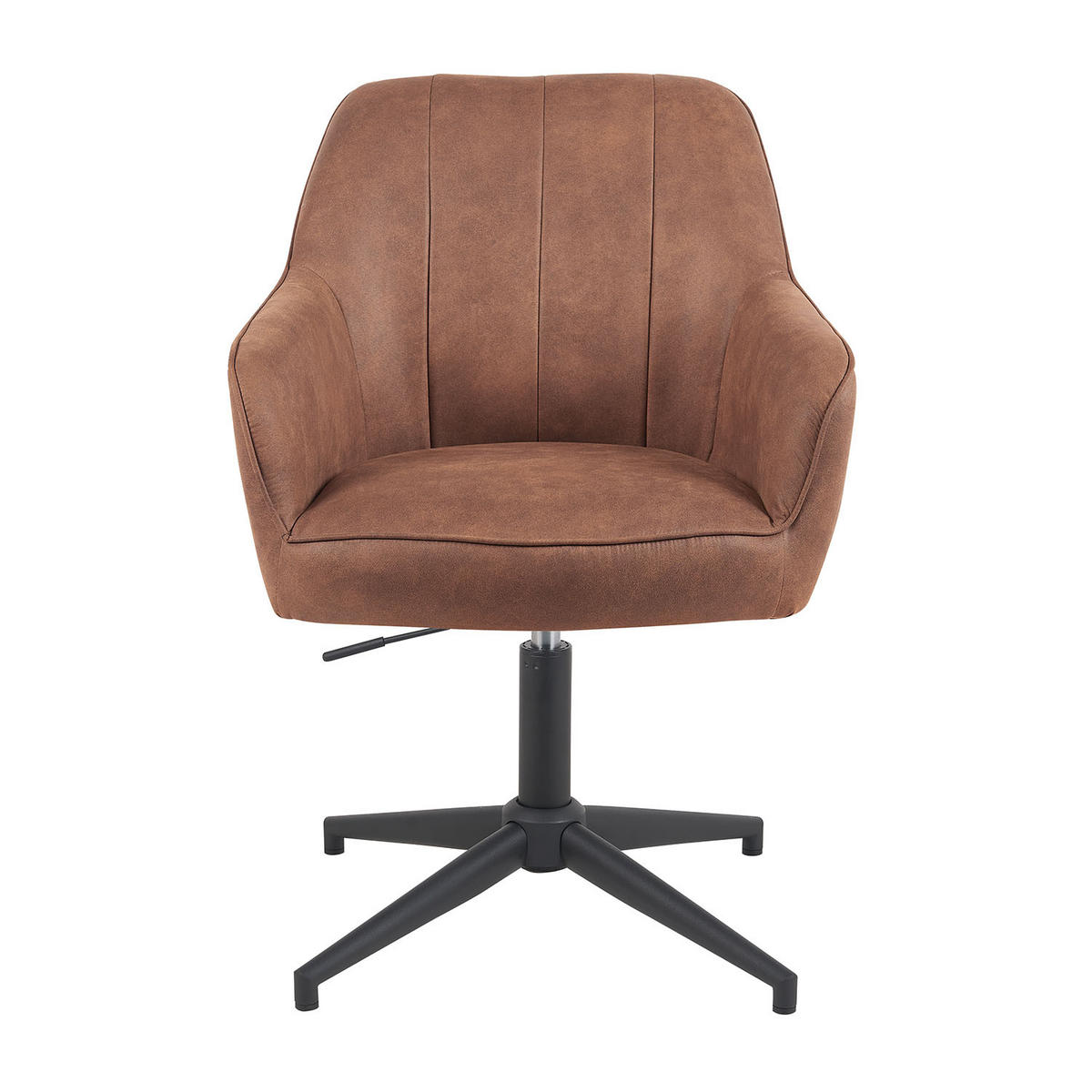 BÜROSTUHL Mika-Elin - Schwarz/Braun, Textil/Metall (60/84/65cm) - DUBI Möbel