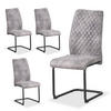 SCHWINGSTUHL THEO Grau 4 Stück - Grau, Textil/Metall (44/98/58cm) - B&D Home