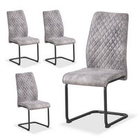 SCHWINGSTUHL THEO Grau 4 Stück - Grau, Textil/Metall (44/98/58cm) - B&D Home
