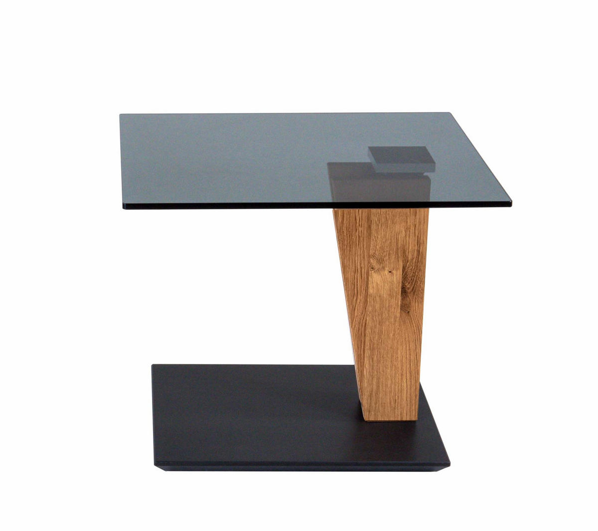 BEISTELLTISCH höhenverstellbar Clio 55x47x47 Parsolglas Wildeiche/Grau - Wildeiche/Grau, Glas (55/47/47cm) - 58aufmkessel