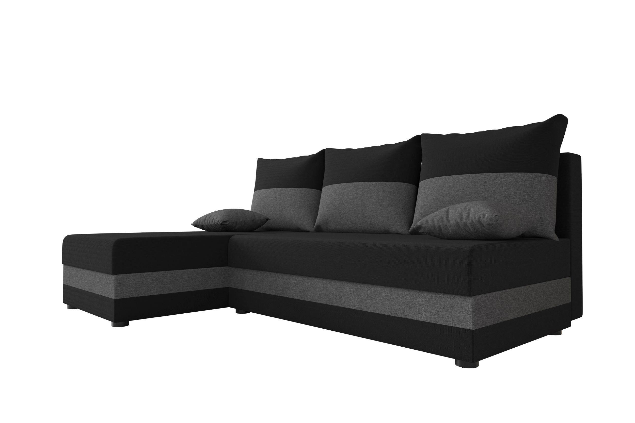 ECKSOFA HEWLET L Sawana 14+05 Links mit Schlaffunktion - Dunkelgrau, Textil (200/140cm) - Bedante