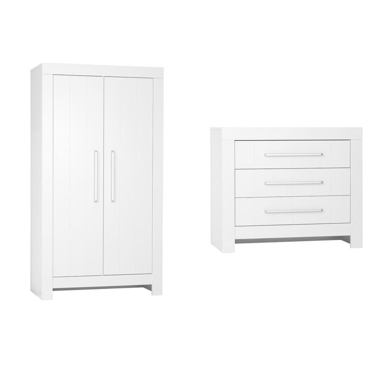 POKOJ PRO MIMINKO 2DÍLNÝ bílá - bílá, kompozitní dřevo (110.7/94/56cm) - Petits-meubles