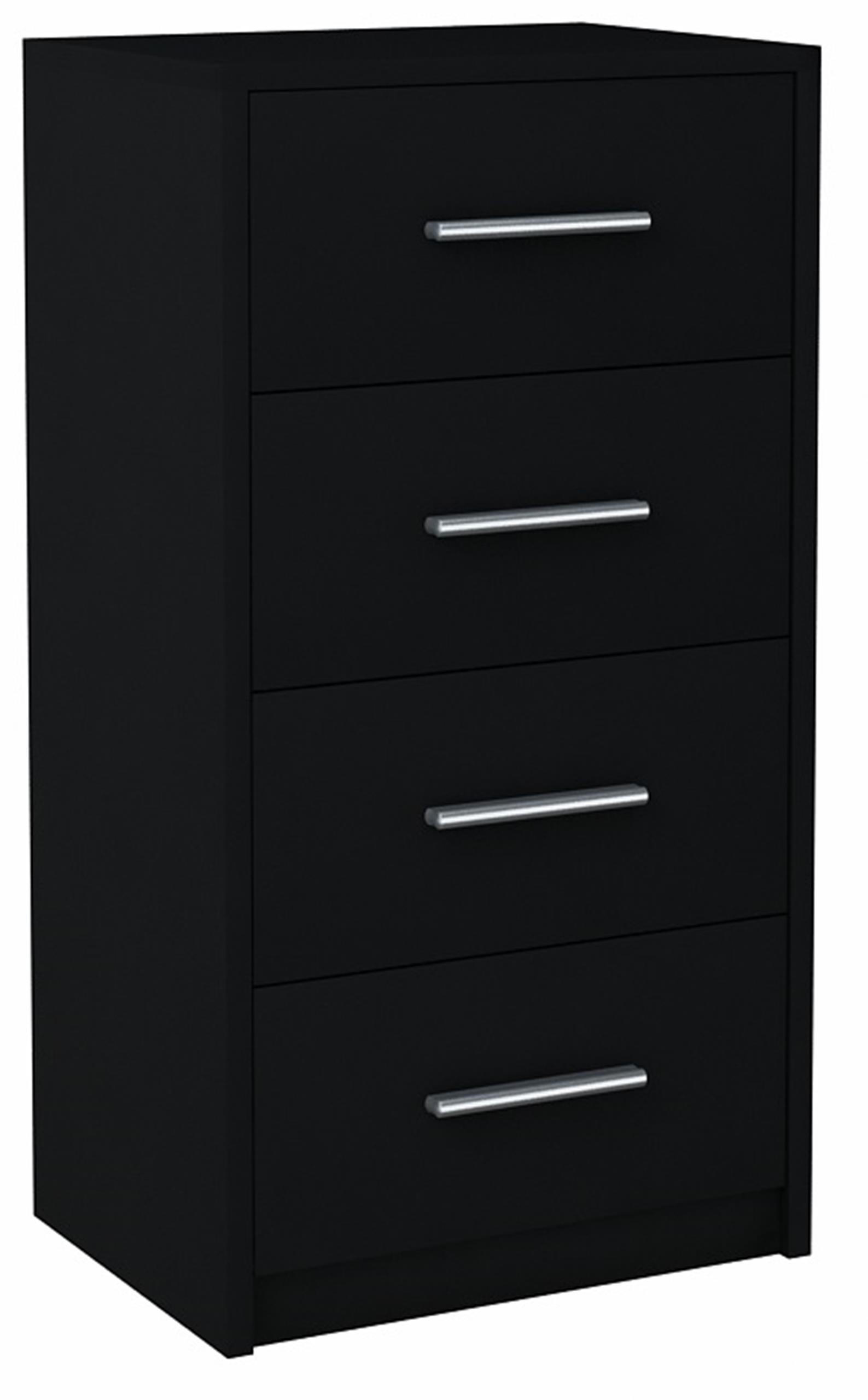KOMMODE Bodo 4S Schwarz 40/35/75 cm - Schwarz, Holzwerkstoff (40/75/35cm) - Matkam Möbel
