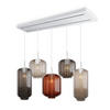 HÄNGELEUCHTE Velo 5-flammig Mehrfarbig Ø 18/20/25cm - Multicolor/Weiß, Glas (25/25/27cm) - s.luce