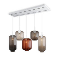 HÄNGELEUCHTE Velo 5-flammig Mehrfarbig Ø 18/20/25cm - Multicolor/Weiß, Glas (25/25/27cm) - s.luce