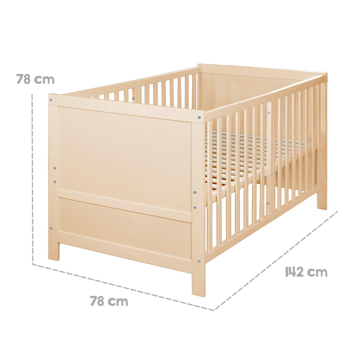 SPJÄLSÄNG med madrass Easy Sleep 70 x 140 cm - Naturfärgad, Träbaserade material/Textil (70/140cm) - Roba
