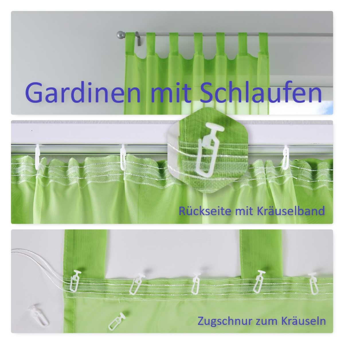 SCHLAUFENGARDINEN Voile 2er Set 175x140 cm Rosa - Pink, Textil (140/175cm) - Gardinenbox.eu