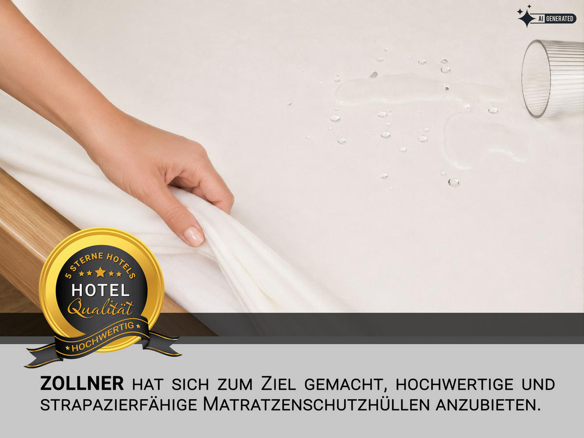 MATRATZENSCHONER, 90x200 cm, 100% Polyester, Weiß - Weiß, Textil (90/200cm) - Zollner