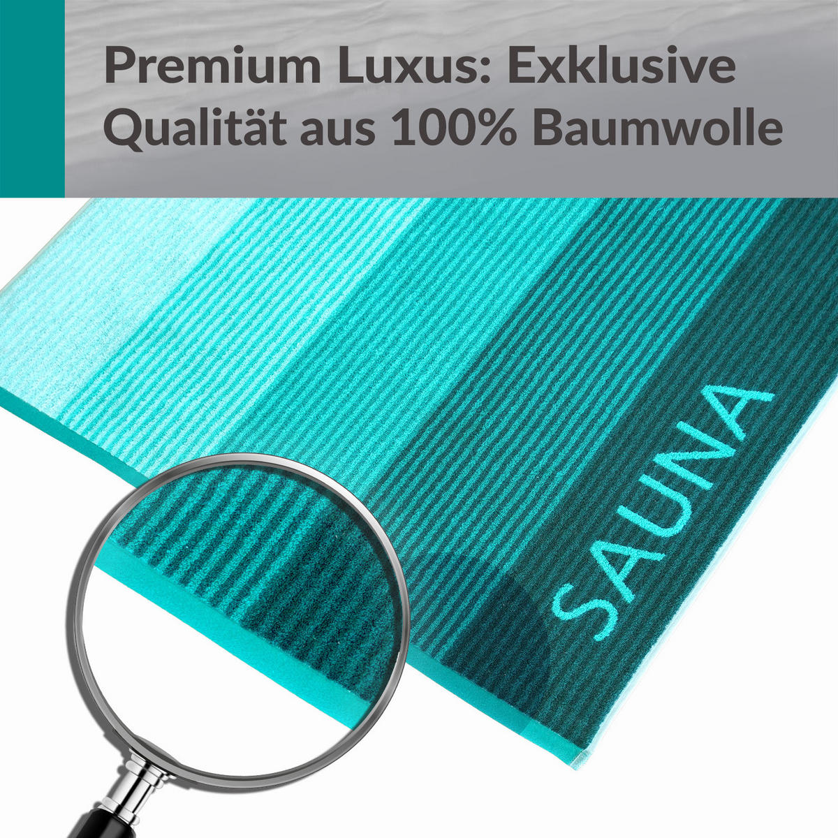 SAUNAHANDTUCH Helsinki Grün – Dunkelgrün 85x200 cm - Dunkelgrün/Grün, Textil (85/200cm) - Lashuma