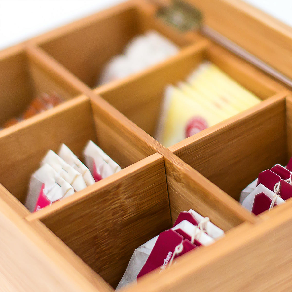 TEEBOX - Hellbraun, Holz/Kunststoff (22/9/16cm) - Relaxdays