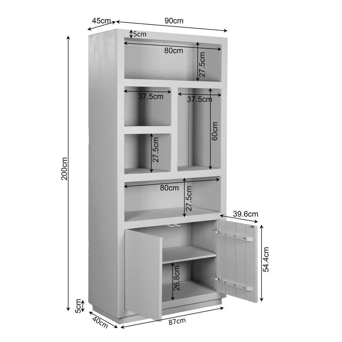 REGAL Brussel Braun 45/90/200 cm - Braun, Holz (90/200/45cm) - Starfurn