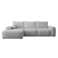 ECKSOFA Carnos mit Ballkissen, Grau Chenille, linksseitig - Schwarz/Grau, Kunststoff/Textil (264/162cm) - Selsey