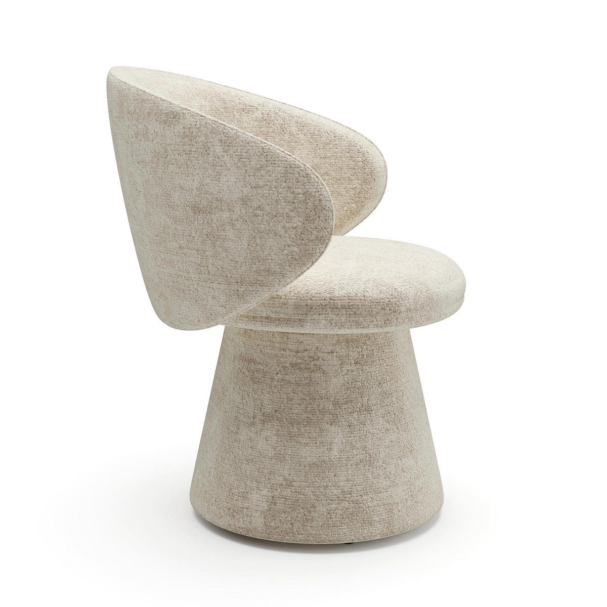 STUHL Texturierter Samt Creme 54cm - Creme, Textil (54/77.5/53.5cm) - Sia Home