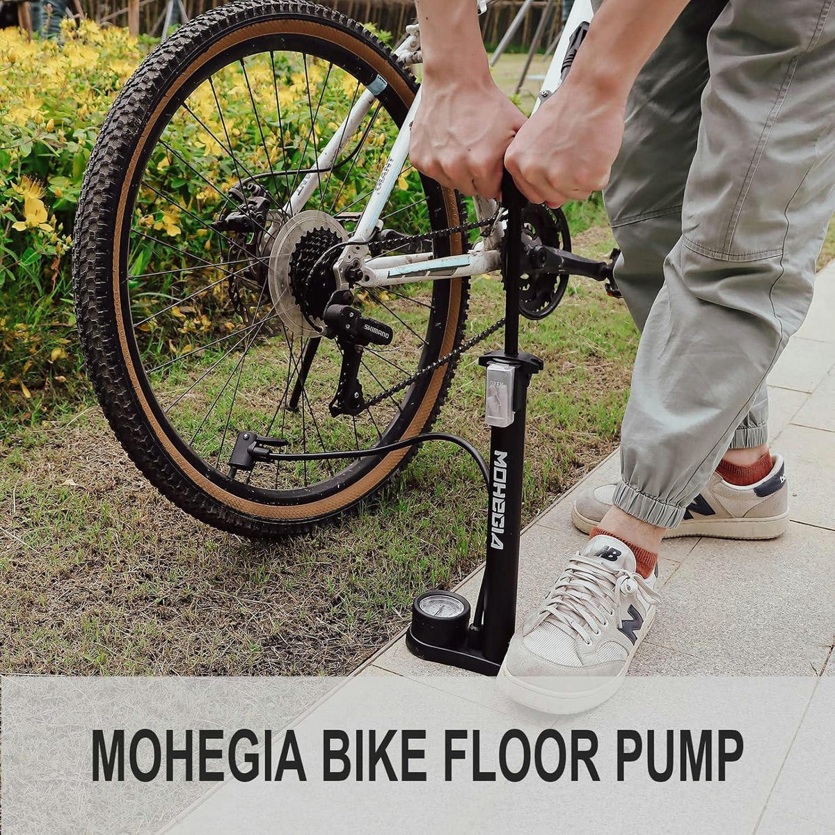 FAHRRADPUMPE mit Manometer 160 PSI Schwarz - Schwarz, Metall (16/41.9/19.1cm)