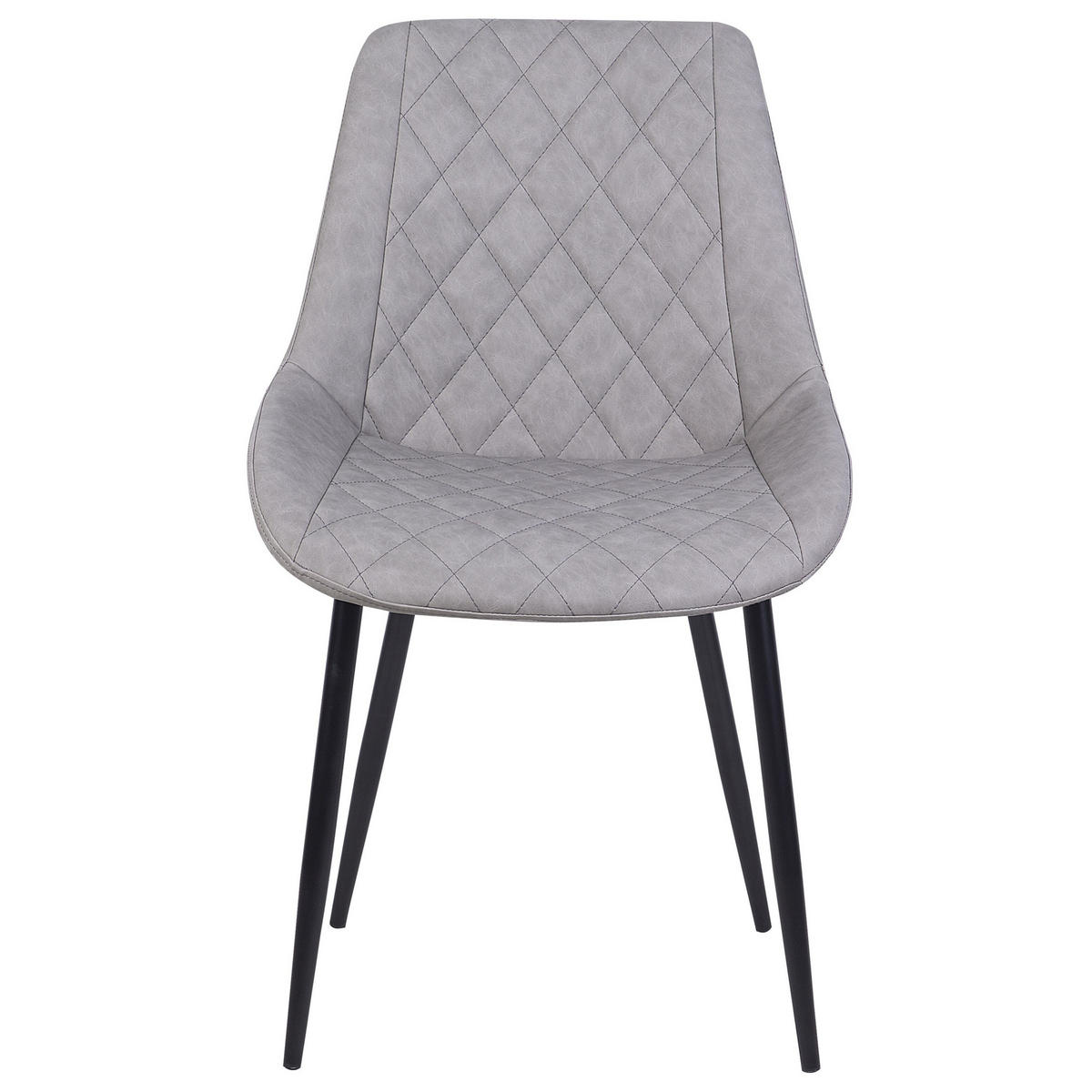 STUHL 2er-Set Kunstleder Grau Maribel - Grau, Textil/Metall (52/85/61cm) - Beliani