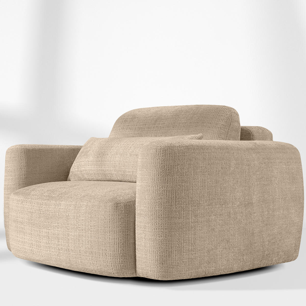 SESSEL ELOSA - Beige, Holz/Textil (145/85/115cm) - KONSIMO®