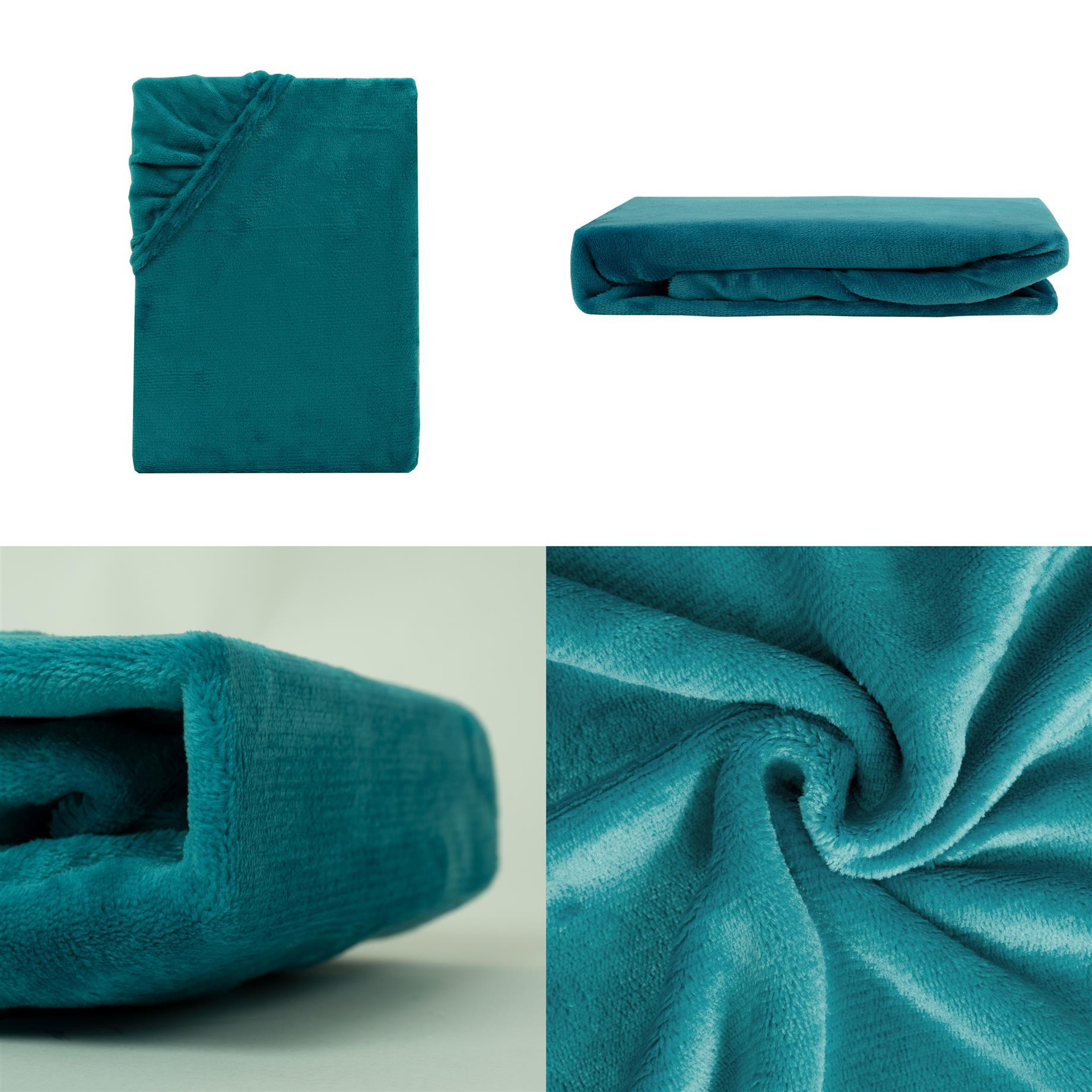 Thumbnail - Carpe Sonno Cashmere-Touch-Spannbettlaken, Blau, Textil, Uni, Rechteckig, 200x200 cm, Oeko-Tex® Standard 100, Schlaftext...