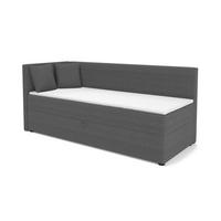 BOXBETT ROBERTO 90/200 in Cord Anthrazit H3 links - Anthrazit, Holz/Holzwerkstoff (90/200cm) - Deine Möbel 24